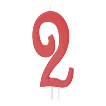 Obrázek RED NUMERAL CANDLE NO.2 H.12 CM