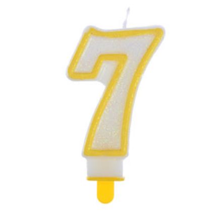Obrázek NUMERAL CANDLE W/GLITTER N.7