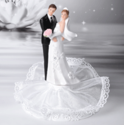 Obrázek CLASSIC WEDDING COUPLE BOUQUET / TULLE (4 ks/bal)
