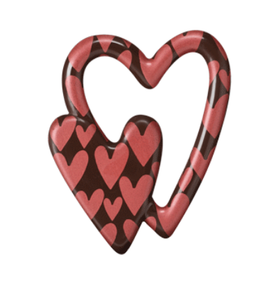 Obrázek DARK CHOCOLATE DOUBLE HEART (4MOD)