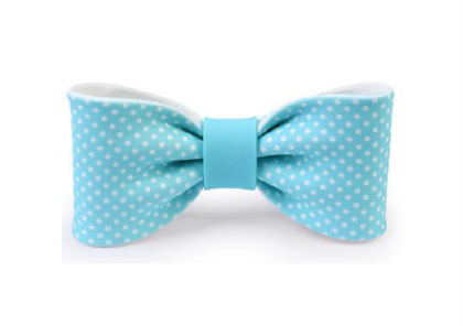 Obrázek LIGHT BLUE SUGAR WHITE-DOTTED BOWS (12ks)