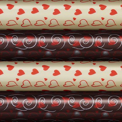 Obrázek TRANSFER SHEET 30X40 HEARTS & SPIRALS (12pz)