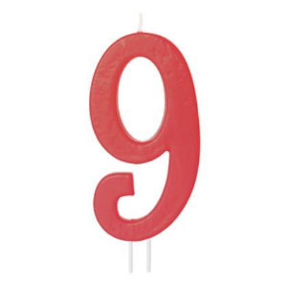 Obrázek RED NUMERAL CANDLE NO.9 H.12 CM