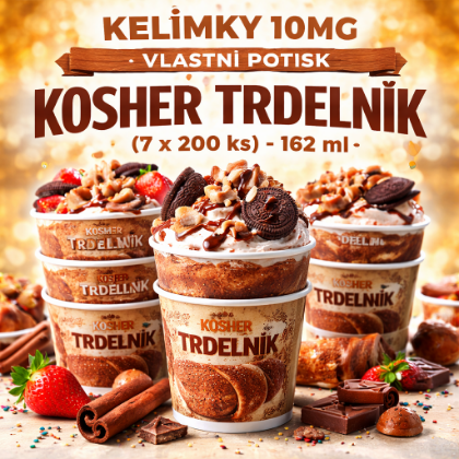 Obrázek KELÍMKY 10MG VLASTNÍ POTISK - KOSHER TRDELNÍK (7 x 200 ks) - 162 ml